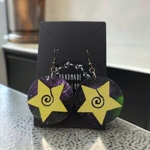 Unique Handpainted Stars and Galaxy Earrings